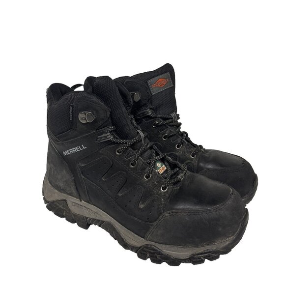 MERRELL Mens Equinox MID WATERPROOF STSP Work Boots Black 10W - Picture 1 of 8